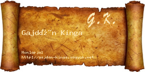 Gajdán Kinga névjegykártya