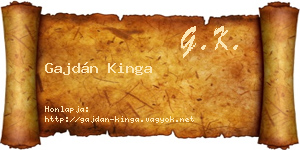 Gajdán Kinga névjegykártya